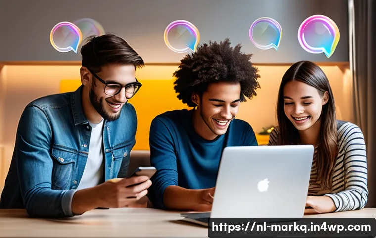 온라인 소비자 행동의 이해 - A modern Dutch e-commerce scene showing a diverse group of young adults shopping online using smartp...
